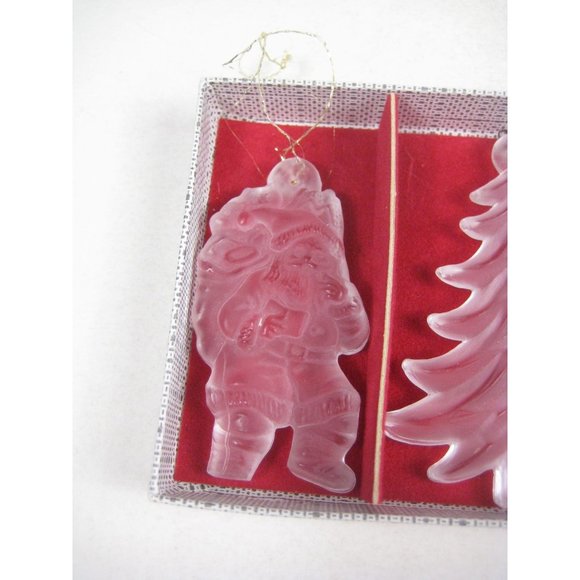 Bleikristall Christmas Glass Ornaments 5 Vintage Tree Santa Western Germany - Picture 4 of 13